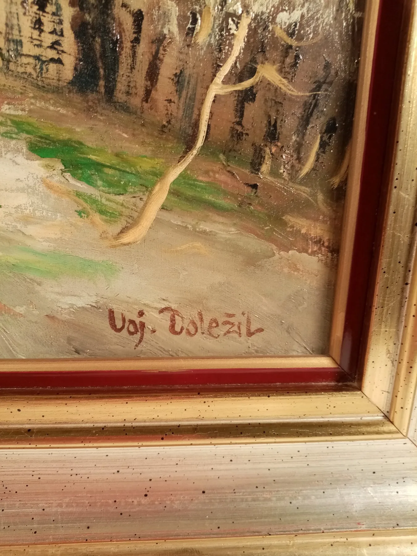 Original painting Vojtech Dolezil (1882-1961) Hilly landscape