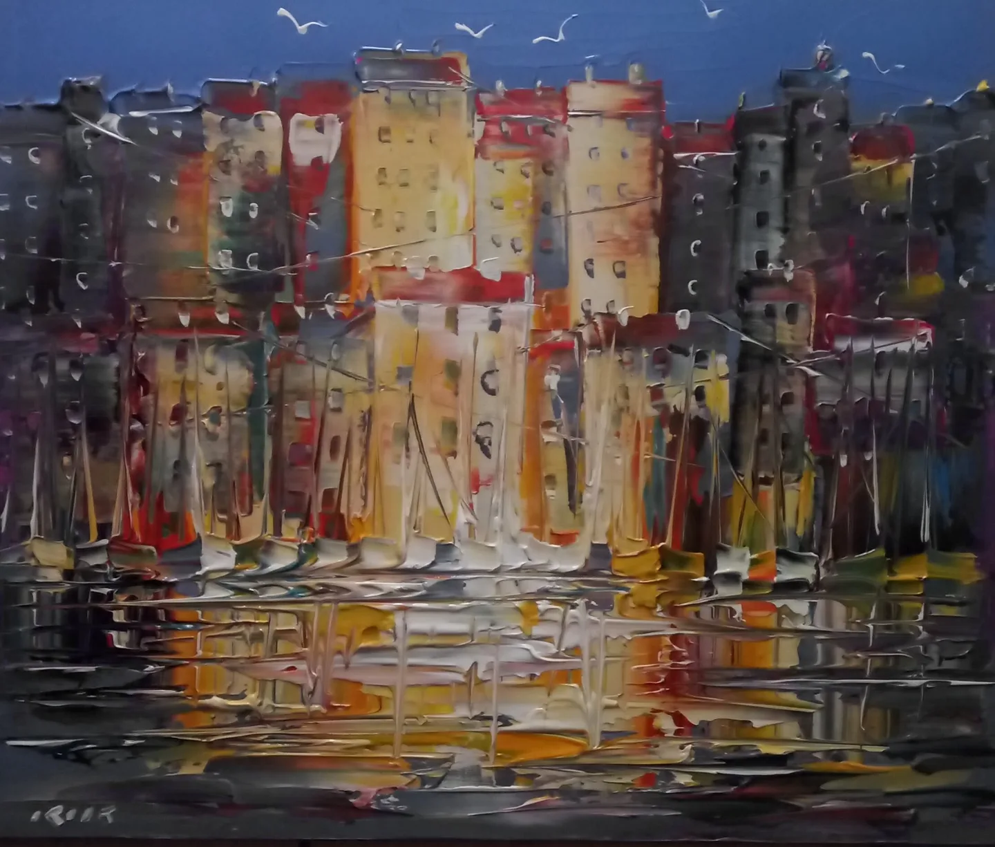 Original painting Janusz Kik (1956) - Poésie Portuaire