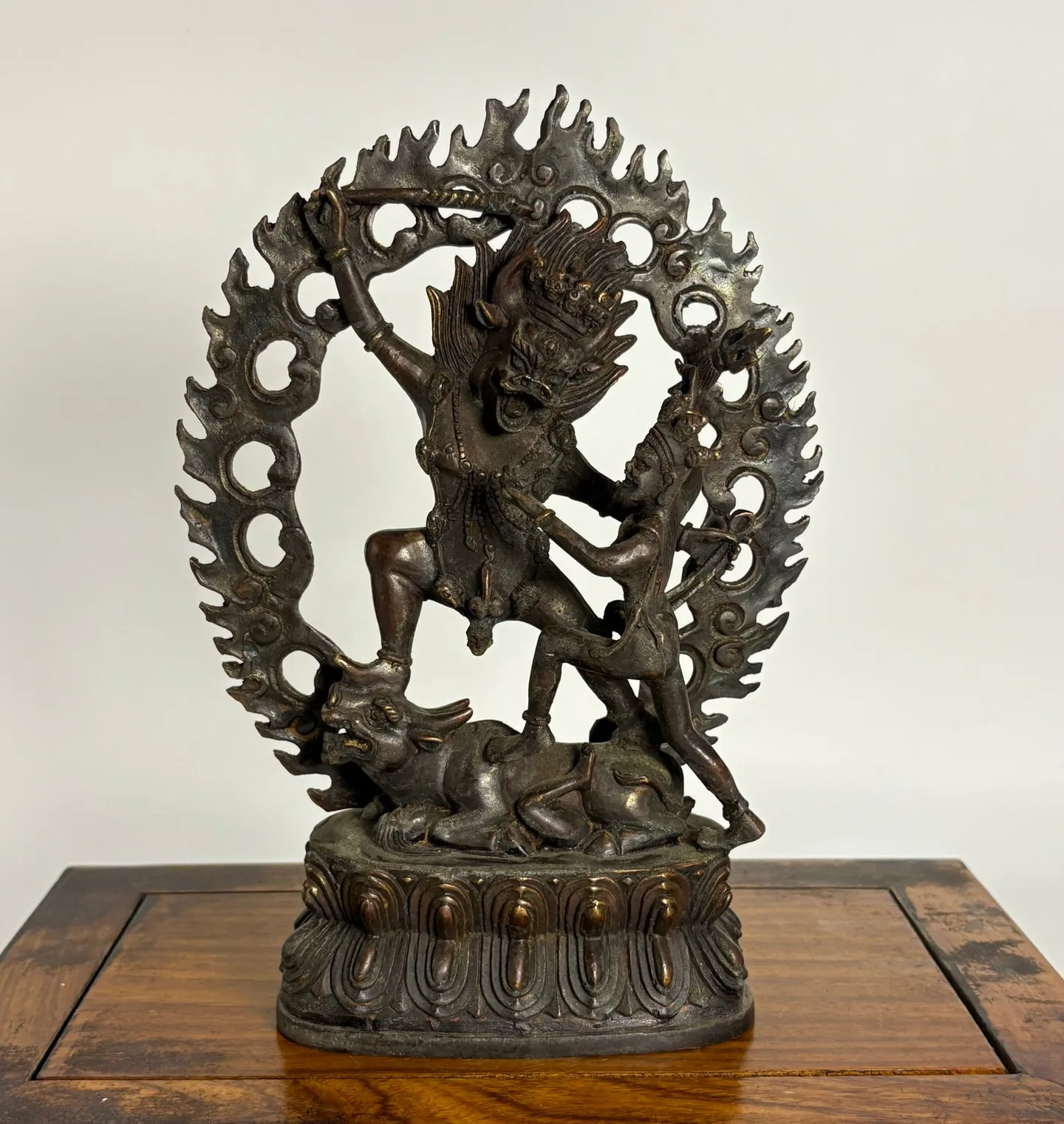 Antique bronze figurine Yamantaka (Tibet)