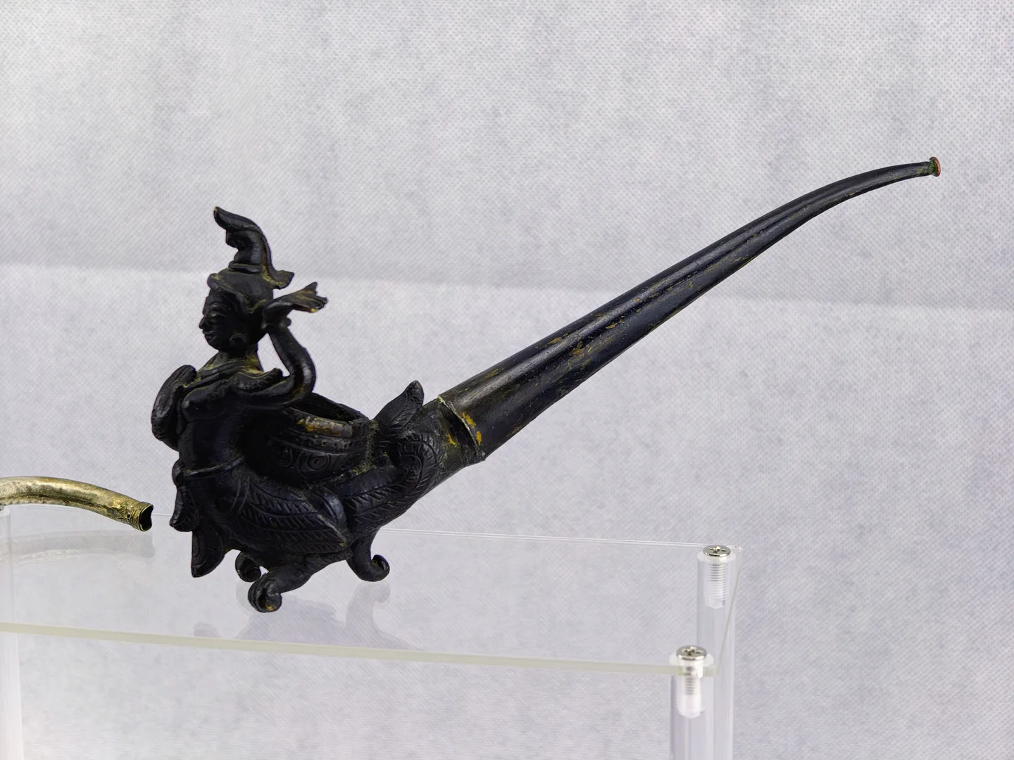 Beautiful silver opium pipe in Myanmar